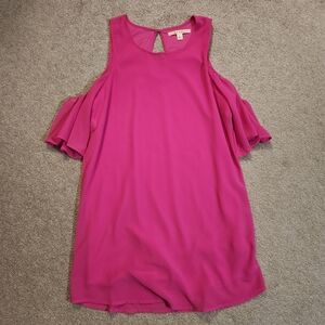 Francesca's Pink Cold Shoulder Dress Small